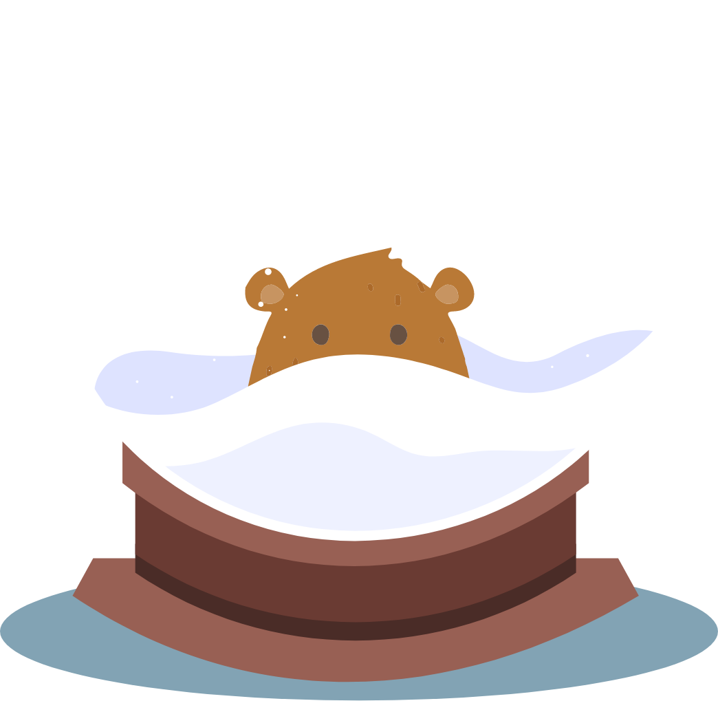 A groundhog in a snowglobe